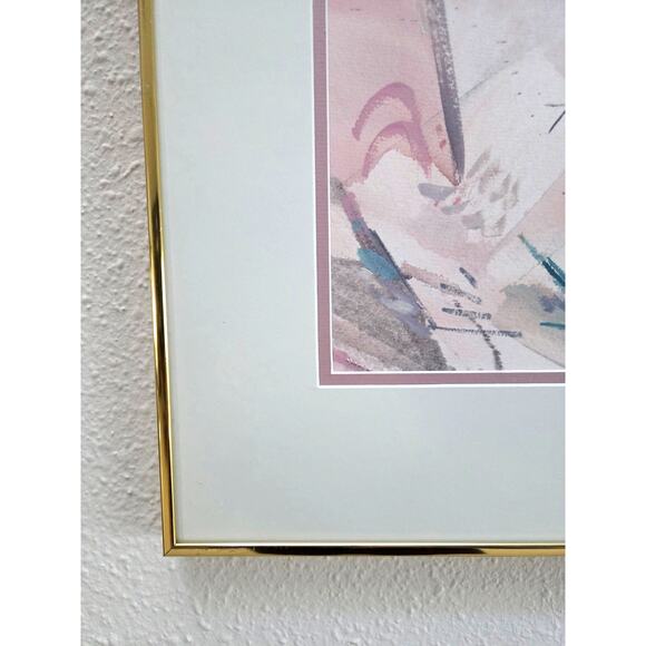 Mary Endico Original Abstract Watercolor Painting 16x15 Signed Gold Frame - Picture 7 of 10